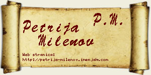 Petrija Milenov vizit kartica